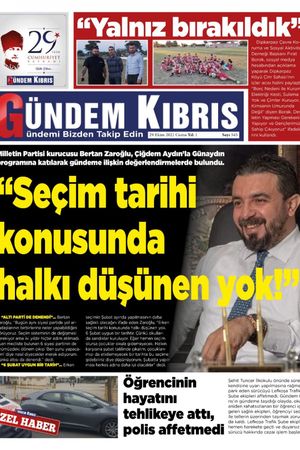 Gündem Kıbrıs Gazetesi - Kıbrıs Haber - 29.10.2021 Manşeti