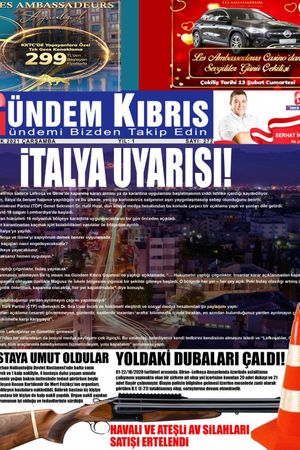 Gündem Kıbrıs Gazetesi - Kıbrıs Haber - 27.01.2021 Manşeti