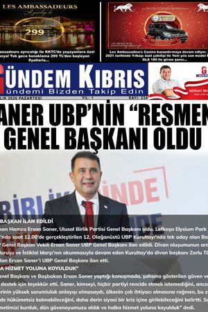 Gündem Kıbrıs Gazetesi - Kıbrıs Haber - 21.12.2020 Manşeti