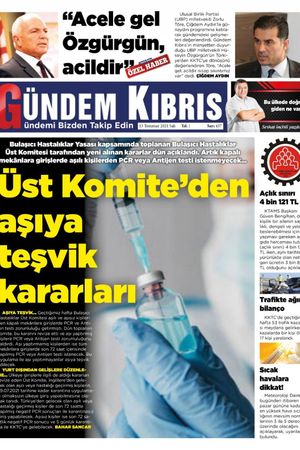 Gündem Kıbrıs Gazetesi - Kıbrıs Haber - 13.07.2021 Manşeti