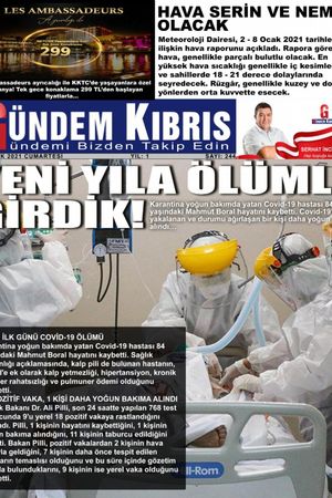 Gündem Kıbrıs Gazetesi - Kıbrıs Haber - 02.01.2021 Manşeti