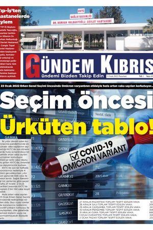 Gündem Kıbrıs Gazetesi - Kıbrıs Haber - 03.01.2022 Manşeti