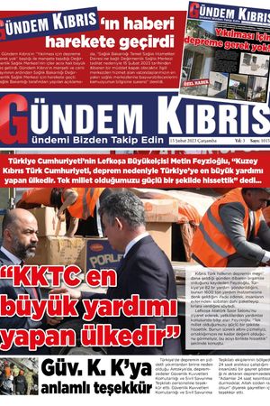 15 Şubat 2023 Çarşamba Gündem Kıbrıs