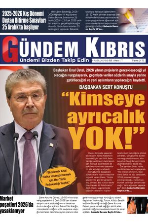 9 Aralık 2025 Gündem Kıbrıs