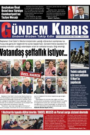 26 Şubat 2026 Gündem Kıbrıs