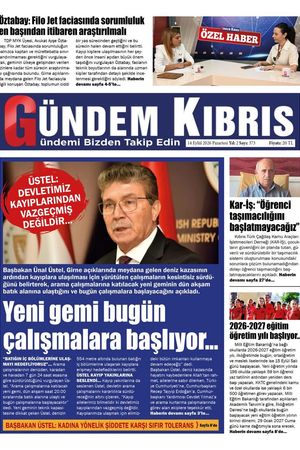 14 Eylül 2026 Gündem Kıbrıs